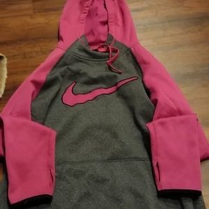 pink-grey Nike hoodie